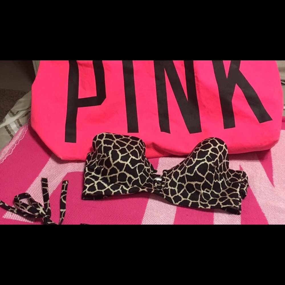 VS GIRAFFE PRINT SWIM SUIT BLACK TAN 36C
